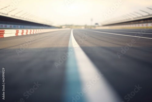 Blurred straight racetrack. Generative AI