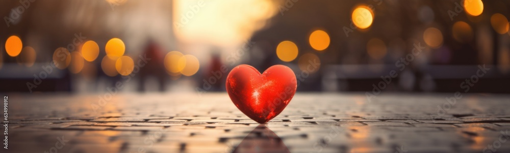 Fototapeta premium Love heart concept banner 
