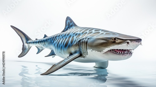 A tiger shark on white background.