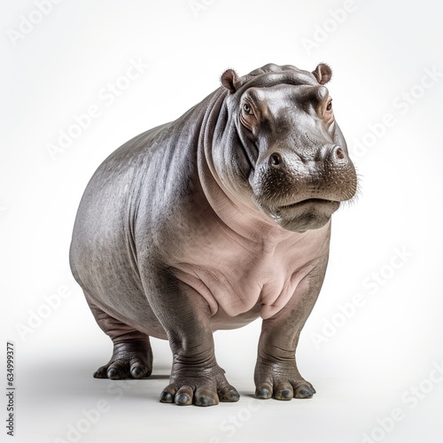 a hippopotamus in white background © meow