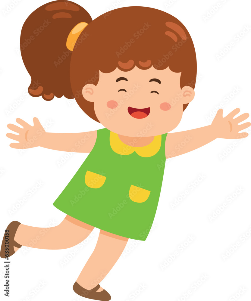 cute little kid girl stand happy celebrating pose cute little kid girl stand happy celebrating pose