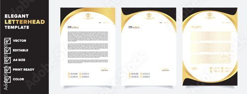 modern gold letterhead design template 