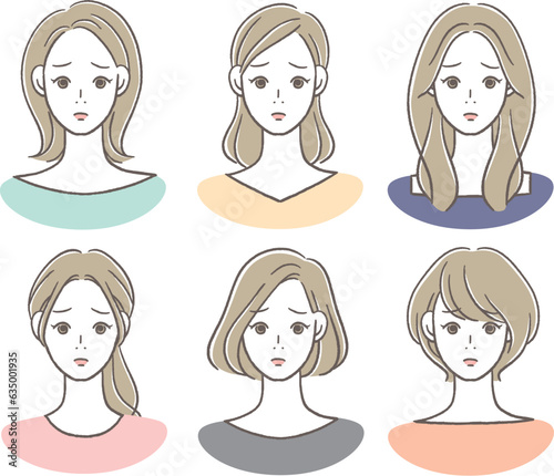 困った顔の30〜40代女性のアイコン