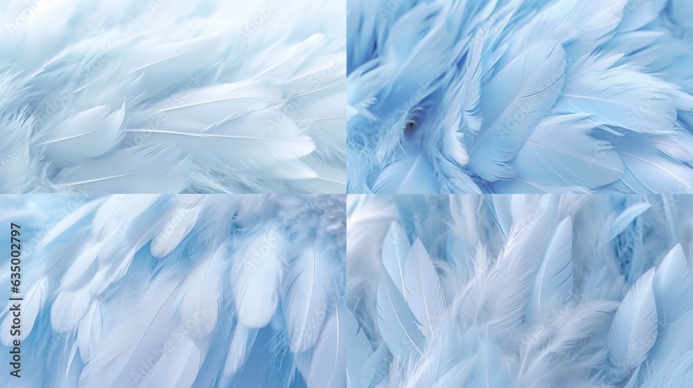 Fototapeta premium Airy soft fluffy wing bird with white feathers close-u Generative Ai