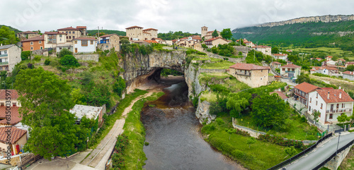 Puentedey village and natural arch view Burgos photo