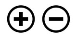 Round plus sign and minus sign icon set. Transparent png