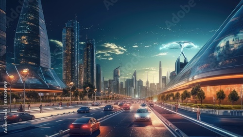 A cityscape with clean energy technologies like electric vehicles and solar panels  highlighting the role of sustainable energy in mitigating climate change