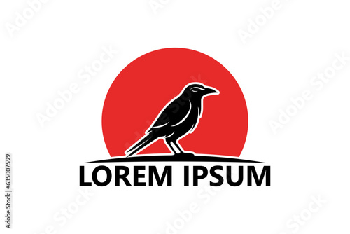 Crow logo template design vector