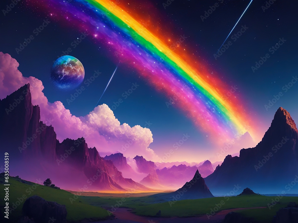 虹がかかる惑星
