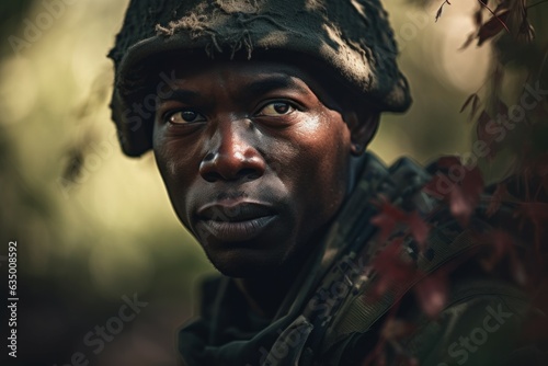 Black soldier camo. Generate Ai