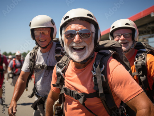 an old man skydiving