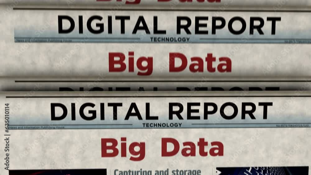 Big data machine learning and digital analysis technology vintage news and newspaper printing. Abstract concept retro headlines 3d. Big data machine learning and digital analysis technology vintage news and newspaper printing. Abstract concept retro headlines 3d.