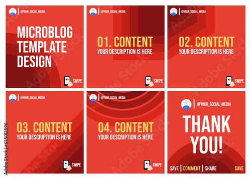 Red simple microblog post design