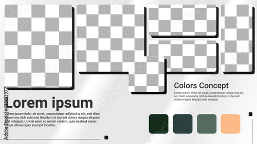 Minimalist rectangular mood board template layout