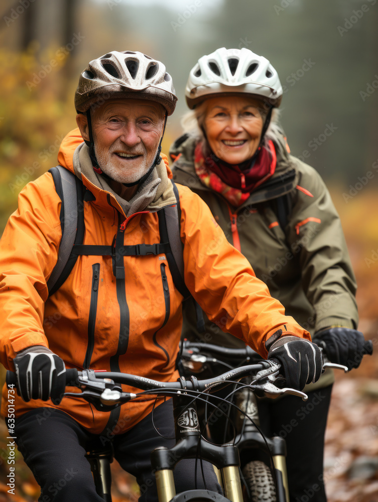 senior couple riding bike senior couple riding bike
