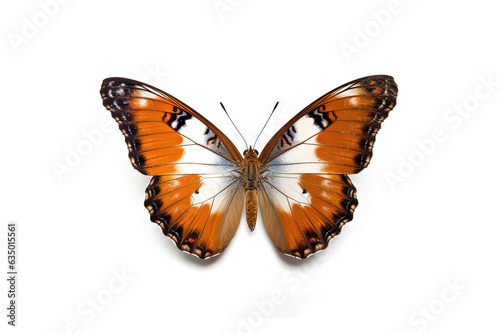 Butterfly with colorful wings isolated on white.