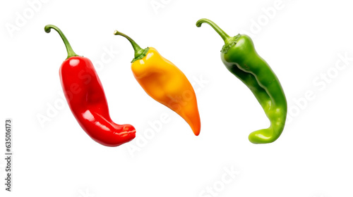 set of chili peppers