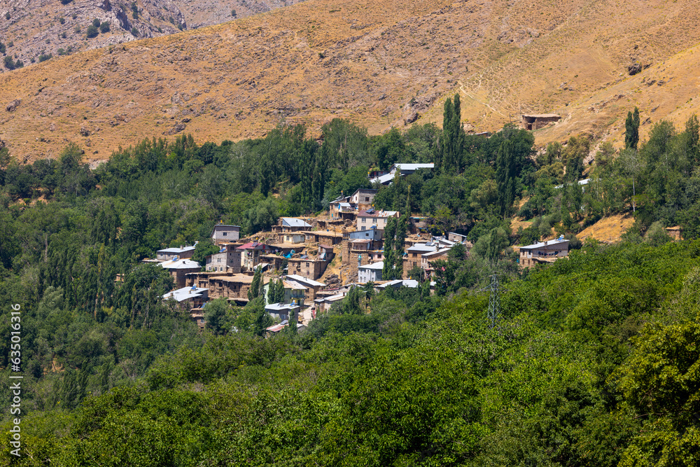 The beautiful stance of the mountain with the moon star from the village of Van Bahcesaray.