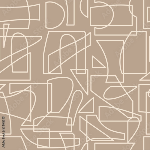Trendy seamless pattern with abstract organic cut out Matisse inspired shapes