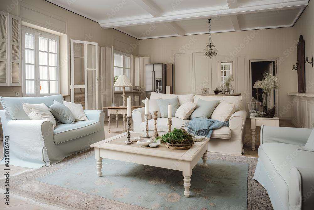 Classic style interior of living room in luxury house. Generative AI content Classic style interior of living room in luxury house. Generative AI content