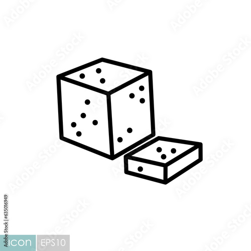 Feta cheese cubes vector icon