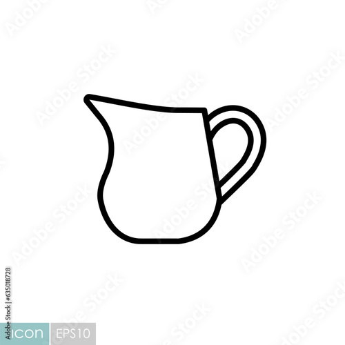 Creamer jug vector icon. Dairy product sign