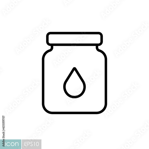 Glass jar with milk vector icon