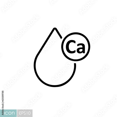 Milk drop with molecule calcium vector icon