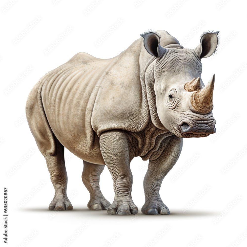 Fototapeta premium a rhinoceros in white background