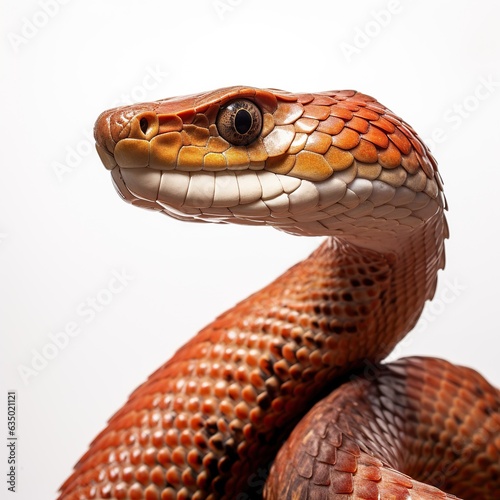 a snake in white background