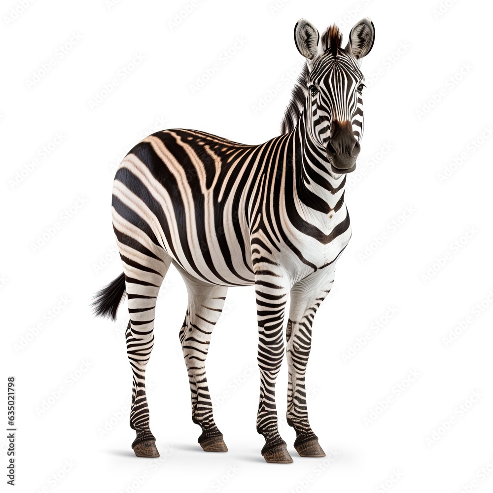 Fototapeta premium a zebra in white background