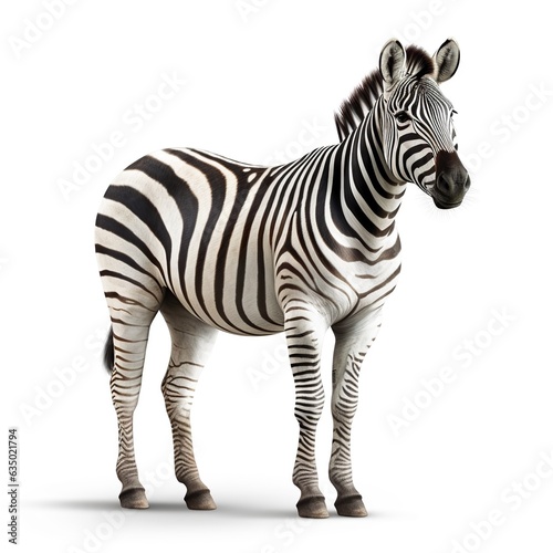a zebra in white background