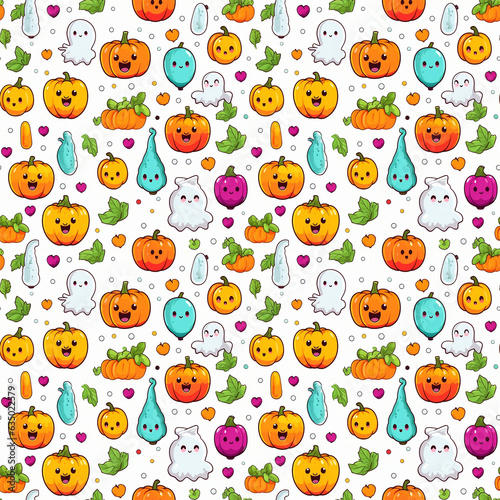 seamless pattern halloween pumpkin jack o lantern. halloween jack o lantern