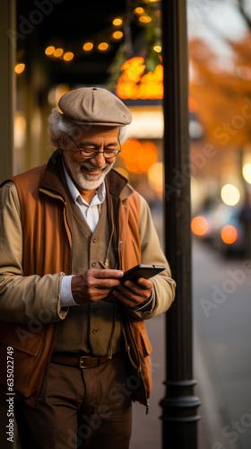 old man using cellphone