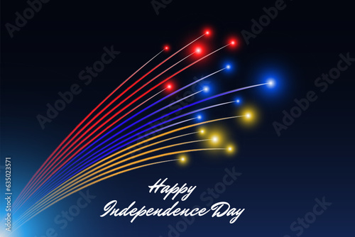 September 21, armenia independence day, armenian colorful fireworks flag on blue night sky background. Greeting card. Armenia national holiday september 21st. Vector. Independence day card