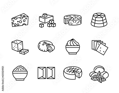 Cheese vector icon set. Dairy products sign