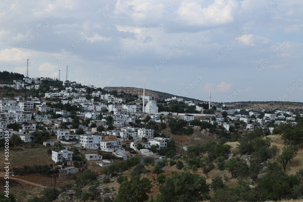 View of Beyazevler in Egil district of Diyarbakir, July 19, 2023, Egil, Diyarbakir, Turkey