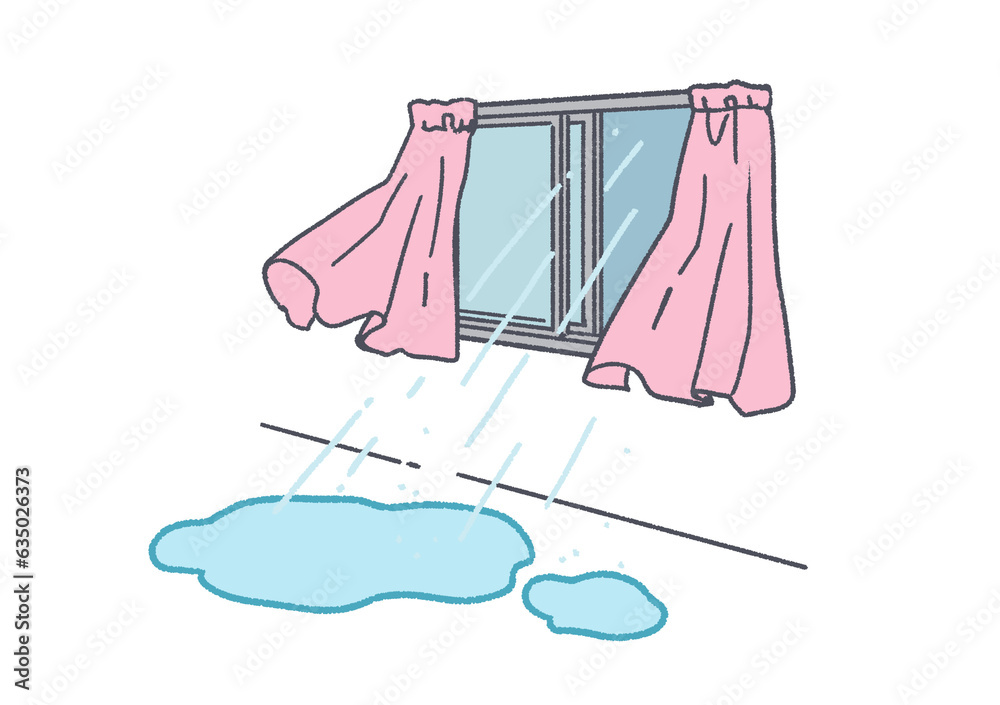 家の中に吹き込む雨 家の中に吹き込む雨