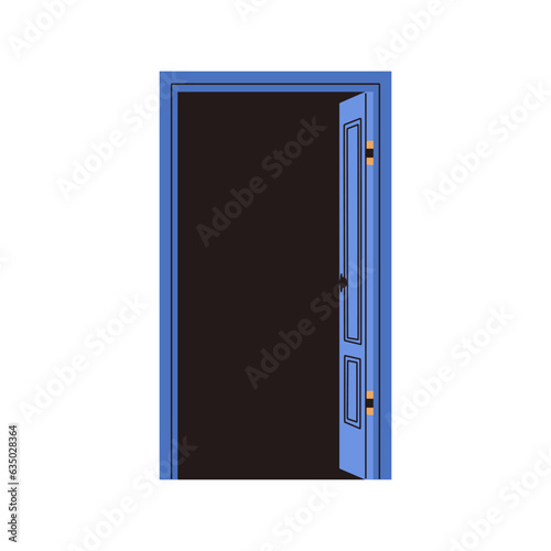 Wide open unlocked door. Entrance, exit. Entry, doorway, dooframe portal to h...