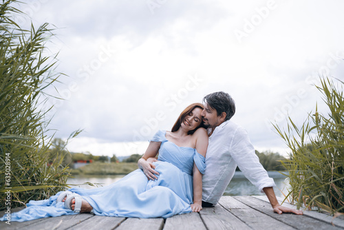 happy family waiting for a new family member. happy pregnancy. big