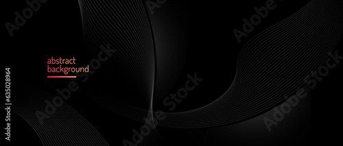 Black abstract background. Luxury dark and grey gradient geometric shape graphic elements