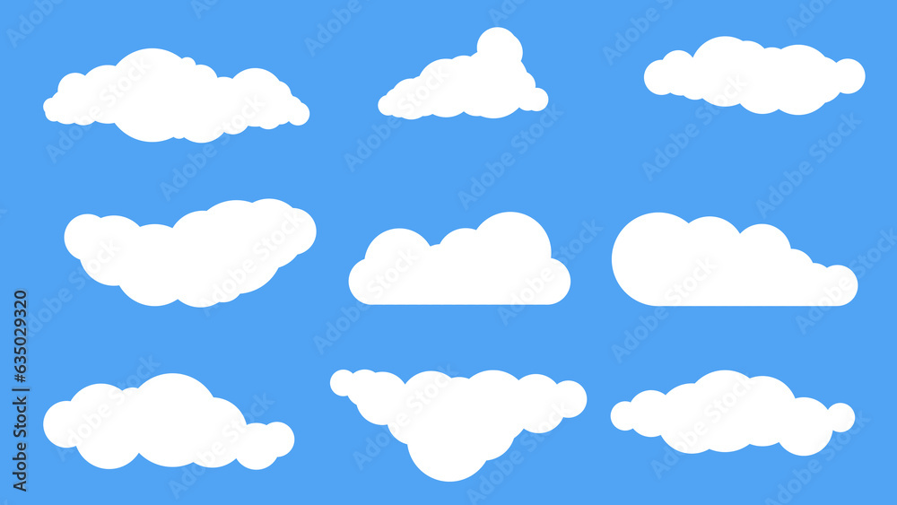 cloud shapes for design and icons