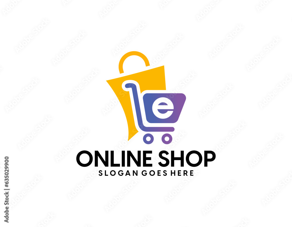 Online shopping logo design template