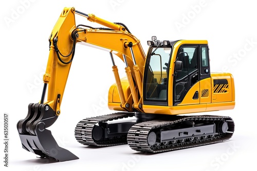 Excavator isolated on white background photo