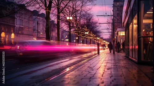 berlin street in a pink light