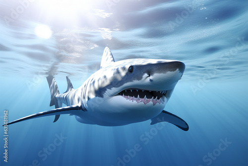 a shark swimming in the water