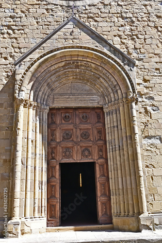 Fotografiet Sansepolcro, il portale della Concattedrale di San Giovanni Evangelista - Arezzo
