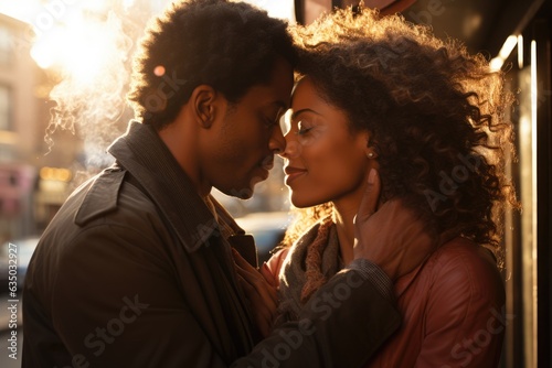 Intimate moment of a couple whispering sweet nothings - stock photography concepts
