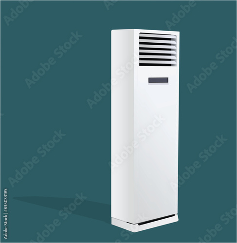 Vector air conditioner isolated. Air conditioner on an enchanted blue background