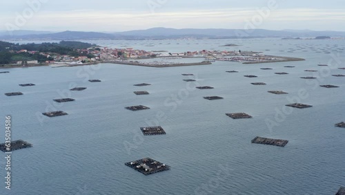 Scenic drone view coastal landscape in northwestern Spain. Galicia photo